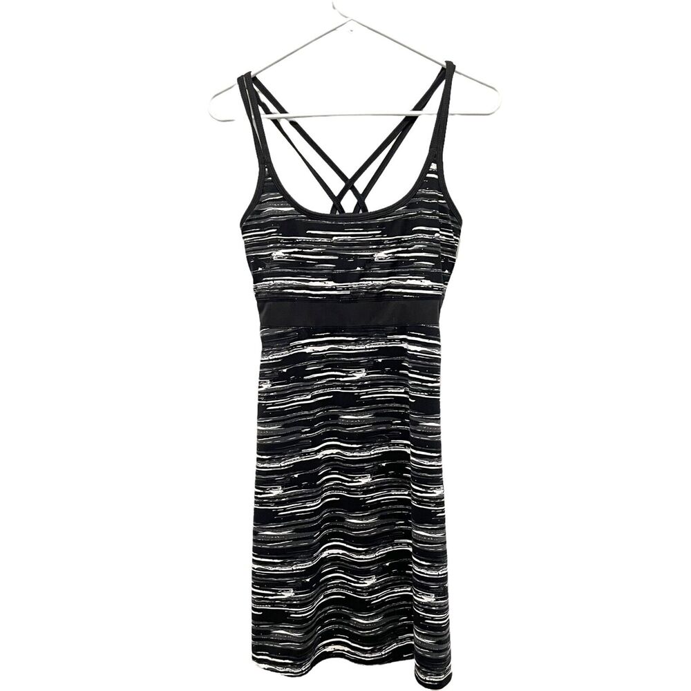 Soybu Tennis Athletic Dress A-Line Womens Black White Built In Shelf Bra Size M